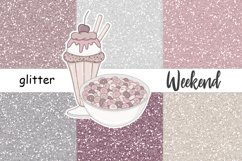 Weekend GLITTER Metallic Gray Pink Blue Pastel Bright JPEG Product Image 1