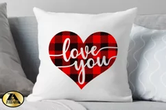 Buffalo Plaid Heart SVG Valentines Day SVG Love Quotes SVG Product Image 5