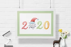Covid19 Christmas 2020 clipart. Virus and numbers 2020 Product Image 2