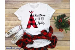 Christmas With My Tribe svg, Buffalo plaid svg Product Image 2