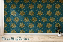 Teal and Gold Seamless Pattern, File for Fabric, Vinyl Print Product Image 6