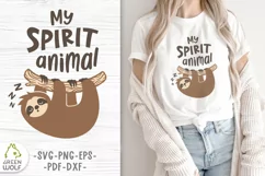 Sloth is my spirit animal Sloth svg Funny t shirt svg design Product Image 1