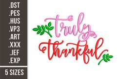 Truly Thankful | Embroidery Design Product Image 1