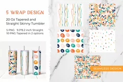 20oz Skinny Tumbler Sublimation Bright brush strokes png sub Product Image 1