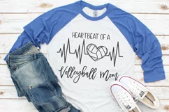 Heartbeat of a Volleyball Mom SVG DXF PNG Cut File Product Image 2