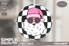 Groovy Retro Santa Claus Sublimation Ornament| PNG Product Image 1