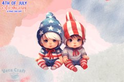 4th Of July Baby Watercolor Clipart Bundle - 8 Variations Product Image 8