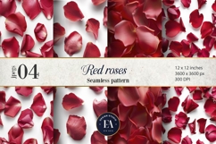 Rose Petals Pattern digital papers - Rose Flower Pattern Product Image 1