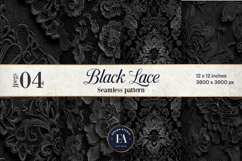 Black Lace Pattern, Gothic Lace Digital Paper Product Image 1