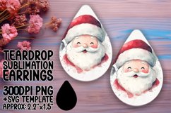 Unique Teardrop Earrings Template for Printing , Christmas W Product Image 1