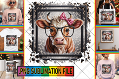 Stylish PNG Art for TSHIRTS, Cute Cow Product Image 1