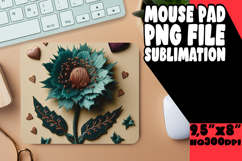 Joyful Mouse Mat Design PNG, 3D Flower Product Image 1