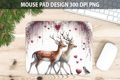 Watercolor Deer Mouse Pad Sublimation - Valentines PNG Product Image 1