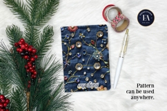 Navy Crystal Embroidery | Luxury Denim Fabric Texture Product Image 4