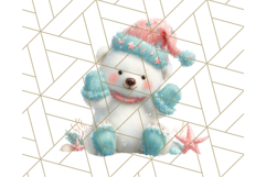 Coral and Aqua Christmas Clipart PNG, Pastel Holiday Art Product Image 5