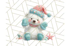 Coral and Aqua Christmas Clipart PNG, Pastel Holiday Art Product Image 5