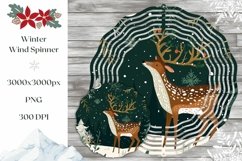 Christmas Deer Wind Spinner, Winter Forest Wind Spinner PNG Product Image 1
