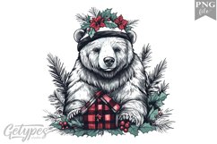 Christmas Bear Clipart Design - High Quality 300 Dpi Product Image 1