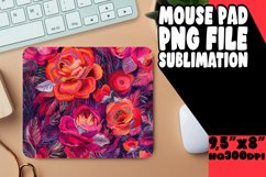 Radiant Flower Embroidery Mouse Pad Sublimation Product Image 1