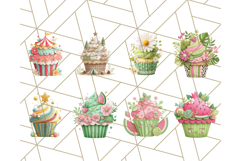 Paper Cupcake Clipart Layered Paper Scrapbook Collage Png Product Image 5