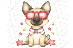 Patriotic Dogs Clipart, Cute 4th of July Puppies PNG Product Image 2