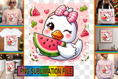 Vibrant TOTE BAG Gift PNG, Cute Goose Product Image 1