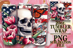 RADIANT SPIRITS 20oz TUMBLER WRAP, Skull USA Product Image 1