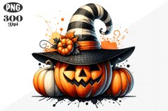 Halloween Pumpkin Sublimation - Clipart PNG Design Product Image 1