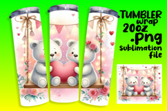 VIBRANT 20oz Gift Tumbler Design , Valentine Bear Product Image 1