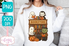 Spooky Bookstore PNG design, Cute Halloween design Product Image 3