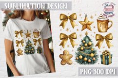Christmas Coquette Bow PNG Holidays Funny Watercolor Product Image 1