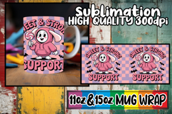 Cozy afternoons sublimation mug wrap, Ghost Cancer Product Image 1