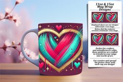 Unique 15oz Mug Wrap Png Design , Heart Product Image 1