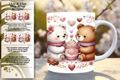 Unique 15oz Mug Wrap Png Design , Valentine Bear Product Image 1