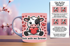 LUXE PNG Mug Wrap Design 15oz , Cute Cow Product Image 1