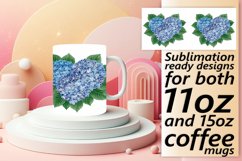 Sublimation Mug Wrap with Floral Heart Spring Product Image 1