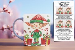 11oz 15oz Mug Wrap - Holiday Watercolor Design Product Image 1