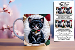 Stylish 11oz Mug Wrap Png Design , Holiday Pets Product Image 1