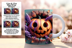 Beautiful 15oz Mug Wrap Png Design , 3D Pumpkin Product Image 1