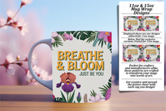 Charming 15oz Mug Wrap Png Artwork , Flower Quote Product Image 1