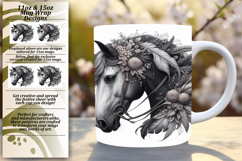 Delightful 15oz Mug Wrap Png Template , Horse Product Image 1