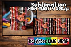 Elegant 3D Leopard and Flower Mug Wrap Art Product Image 1