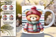 Eye-Catching 15oz Mug Wrap Png Template , Teddy Bear Product Image 1