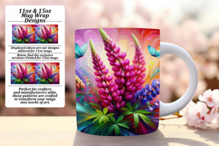 Playful 11oz Png Mug Wrap Template , Flowers Product Image 1