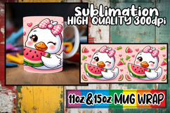 Cheerful mornings sublimation print wrap, Cute Goose Product Image 1