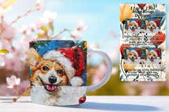 Winter Peeking Dog Sublimation Festive Mug Wrap Design 11oz Product Image 1