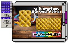 Trendy 3D Quilted Mug Sublimation Design 11oz 15oz Product Image 1