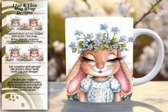 Trendy 11oz Mug Wrap Png Template , Cute Bunny Product Image 1