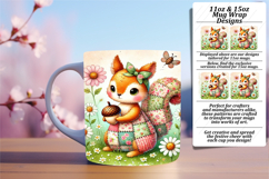 Chic 11oz Mug Wrap Png Template , Animals Product Image 1
