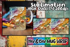 Coastal Charm Mug Wrap Sublimation, 11oz 15oz Product Image 1